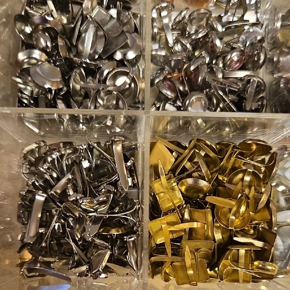 Assorted Metal Fasteners in Organizer Box For Crafts Scrapbooking - Picture 2 of 12